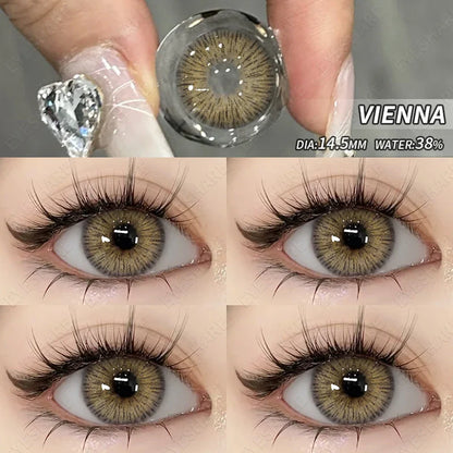 Aichashi 1 Pair New Fashion Blue Color Contact Lenses for Eyes Natural Brown Eyes Contacts Lenses Yearly Gray Colorful Eyes Lens