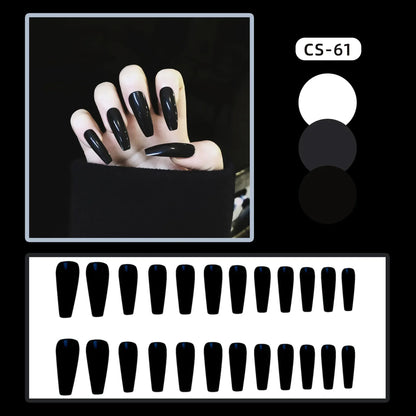 24PC/Box Fashion False Nails Artificial Milky White Pink Gradients Long Ballet Nail Tips Full Cover Acrylic Fake Nails With Glue