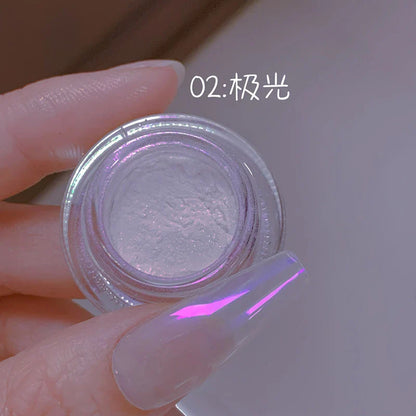 1Box Unicorn Holographic Nail Powder Silver Glitter Metallic Rub Dust Mirror Pigment Extra Fine Shiny Chrome For DIY Manicure*Y*