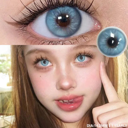 1pair New Colored Contacts Lenses for Eyes Blue Lenses Green Contacts Lenses Yearly Brown Eyes Lens Fashion Gray Pupils