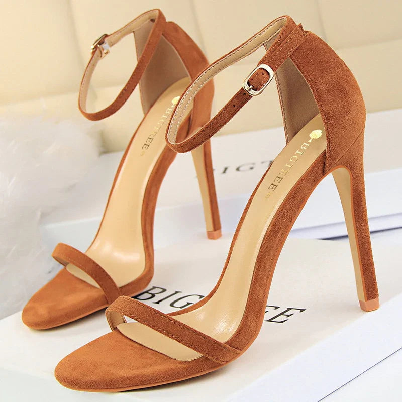 aichashi  -  Shoes New Suede Women Sandals Stiletto Heels 11cm 8 Cm Women High Heels Fashion Summer Sandals Women Pumps Kitten Heels