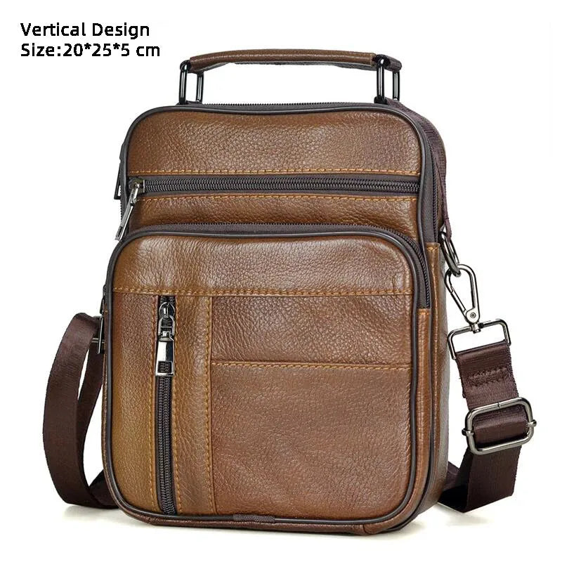 Aichashi Men Messenger Bags Genuine Leather Handbags for Man Luxury Brand Male Crossbody Bag for Mini Pad Boy Shoulder Bag