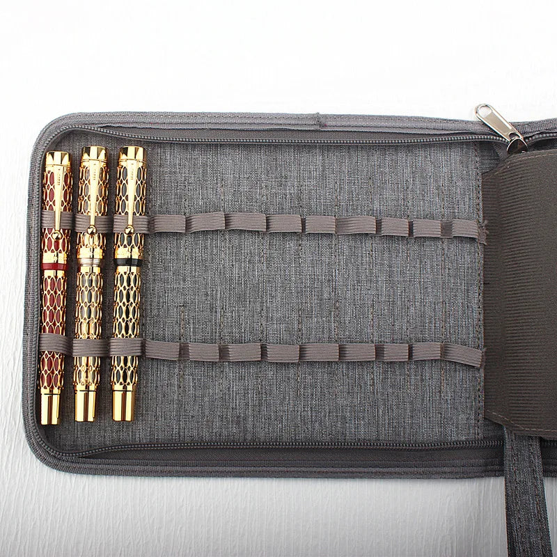 Aichashi BACK TO SCHOOL Pencil Case Large Capacity 24 Holes Leather Pen Bag Canvas Painting Storage Holder Smooth Zipper School Supplies Stationary