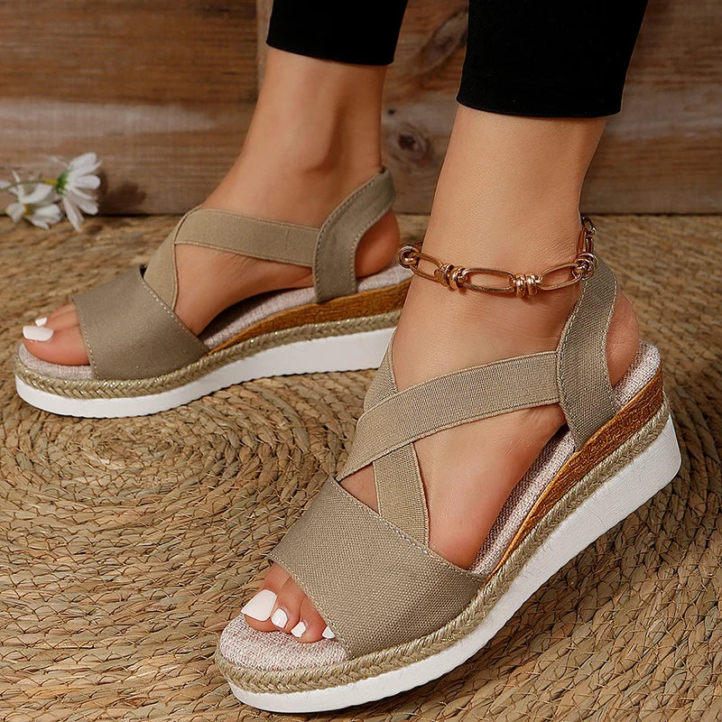 Aichashi Fashion Summer Wedge Sandals for Women Lightweight Platform Gladiator Shoes Woman Plus Size Non Slip Casual Sandalias Mujer