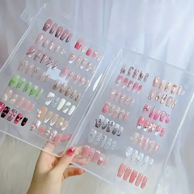 Aichashi Nail Tips Display Book Nail Art Showing Shelf Gel Polish False Nails Manicure Collector Box False Tips Display Board Nail Tools