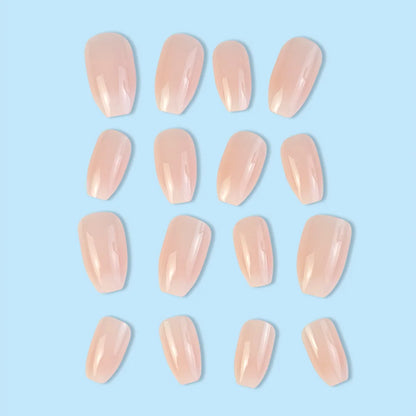 Aichashi 24 Pcs Ballerina Press On Nails Pink Gradient Fake Nails Glossy Artificial Finger Manicure Reusable False Nails For Women