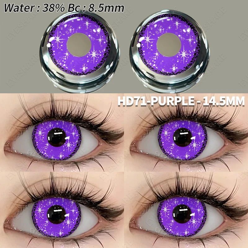 Aichashi 1 Pair Fashion Pink Cosplay Anime Lenses Color Contact Lenses for Eyes Cosmetics Purple Lenses Yearly Eye Contact Lens