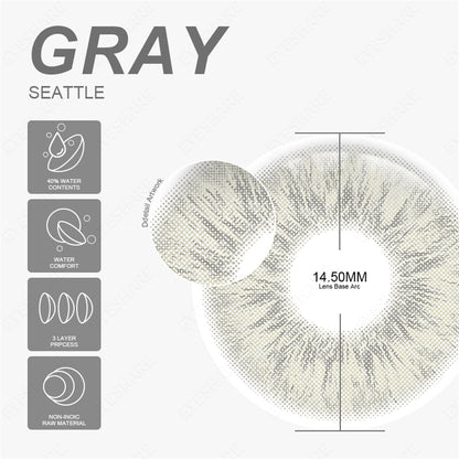 Seattle Gray 14.5mm 1 Pair | 1 Year