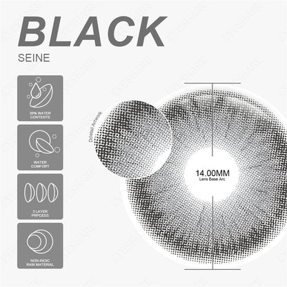 Seine Black 14.0mm 1 Pair | 1 Year