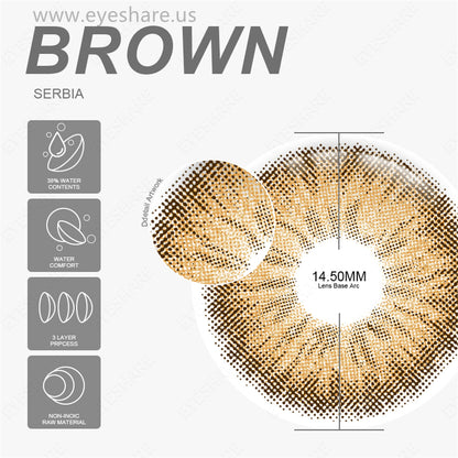 Serbia Brown 14.5mm 1 Pair | 1 Year