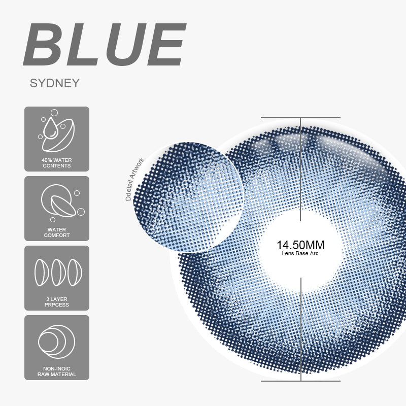 Sydney Blue 14.5mm 1 Pair | 1 Year