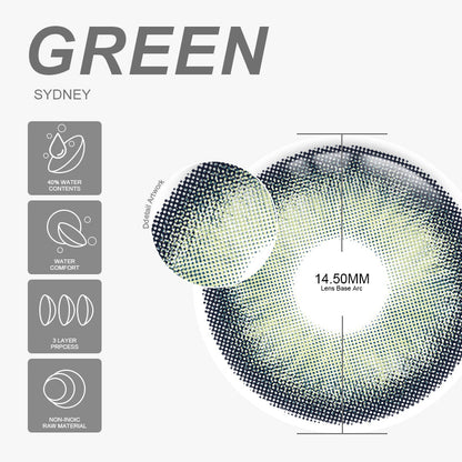 Sydney Green 14.5mm 1 Pair | 1 Year