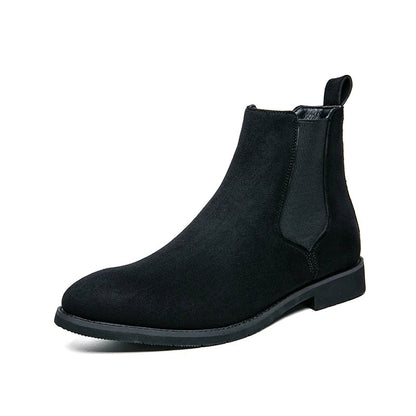 Aichashi Designer Casual Man Autumn Winter Fashion Men Ankle Chelsea Boots Male Mens Shoes Cow Suede Leather Slip On Motorcycle Boot