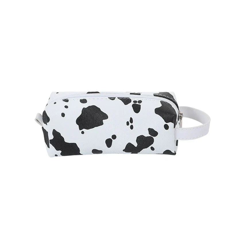 Aichashi Cow Pattern Pencil Case Kawaii Stationery Pencilcase Large Capacity Pen Case Trousse Scolaire School Supplies Pencil Pouch