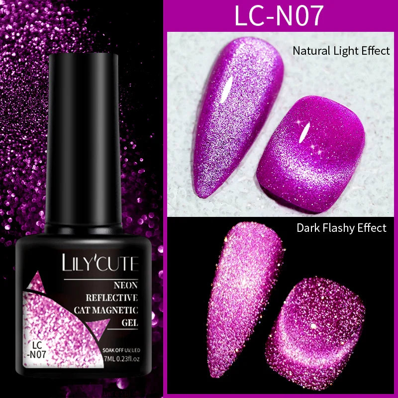 Aichashi 7ML Aurora Cat Magnetic Gel Nail Polish Nail Art Sparkle Glitter Gel Varnis Semi Permanent Soak Off  UV Gel Varnishes