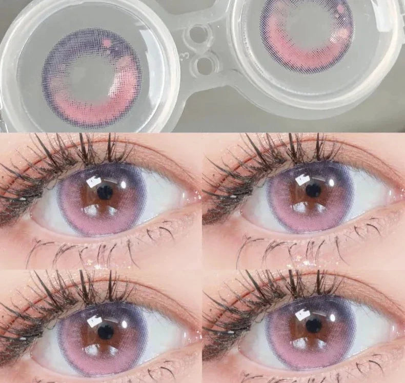 1 Pair Korean Fashion Lenses Pink Cosplay Anime Lenses Color Contact Lenses for Eyes Cosmetics Colored Lenses Red Lenses