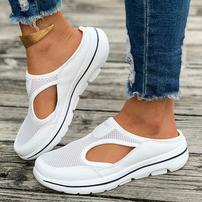 Aichashi Breathable Mesh Sports Slippers Women Casual Cut Out Wedge Slides Sandals Woman Summer 2024 Comfortable Non Slip Walking Shoes