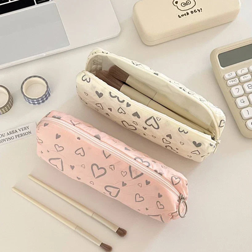 Aichashi BACK TO SCHOOL Love Pencil Case School Supplies Pencilcase Estuche Escolar Soft Trousse Scolaire Large Capacity Pen Case Kalemlik Pencil Pouch