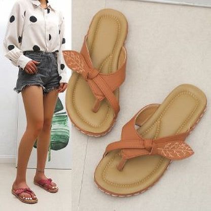 Aichashi Flats Women Slippers Summer New Fashion Sandals Women Outdoor Beach Casual Shoes Ladies Open Toed Flip-flops Women