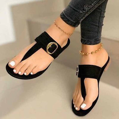 Aichashi New Summer Sandals Women Fashion Casual Beach Outdoor Flip Flop Sandals Metal Decoration Ladies Flat Shoes Big Size 35-43