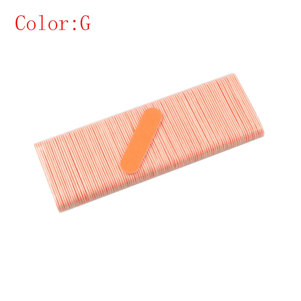 100Pcs/Lot,Double Side Disposable Mini Wooden Nail File,Grinding Polishing  Buffer Strips Manicure Care Tools,Size:5x1.3cm