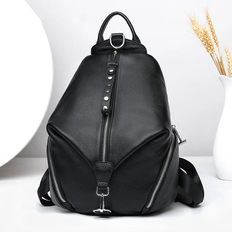 Aichashi Anti-theft Women Backpacks 100% Genuine Leather Travel Backpacks Large Capacity Schoolbag For Girls New Design Backpack