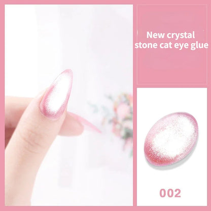 Aichashi Laser Rainbow Cat Eye Gel Magnetic Nails Polish Reflective Sparkling Glitter Gel Can Be Use on Any Color Nail Accesorios