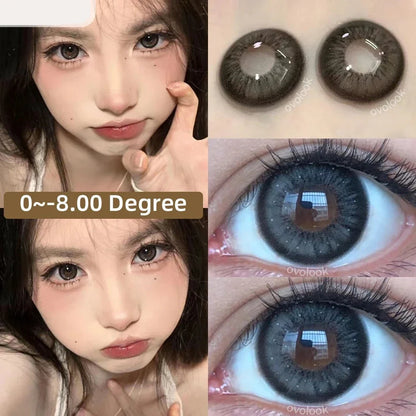 Aichashi 1 Pair/2pcs 10 Colors Contact Lenses for Eyes Fashion Pupils Myopia Eye Color Lenses Blue Green Brown Prescription Lens