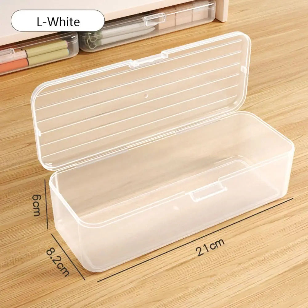 Aichashi BACK TO SCHOOL Large Capacity Storage Box High Quality Plastic Transparent Pencil Case Multi-function Pen Box Student