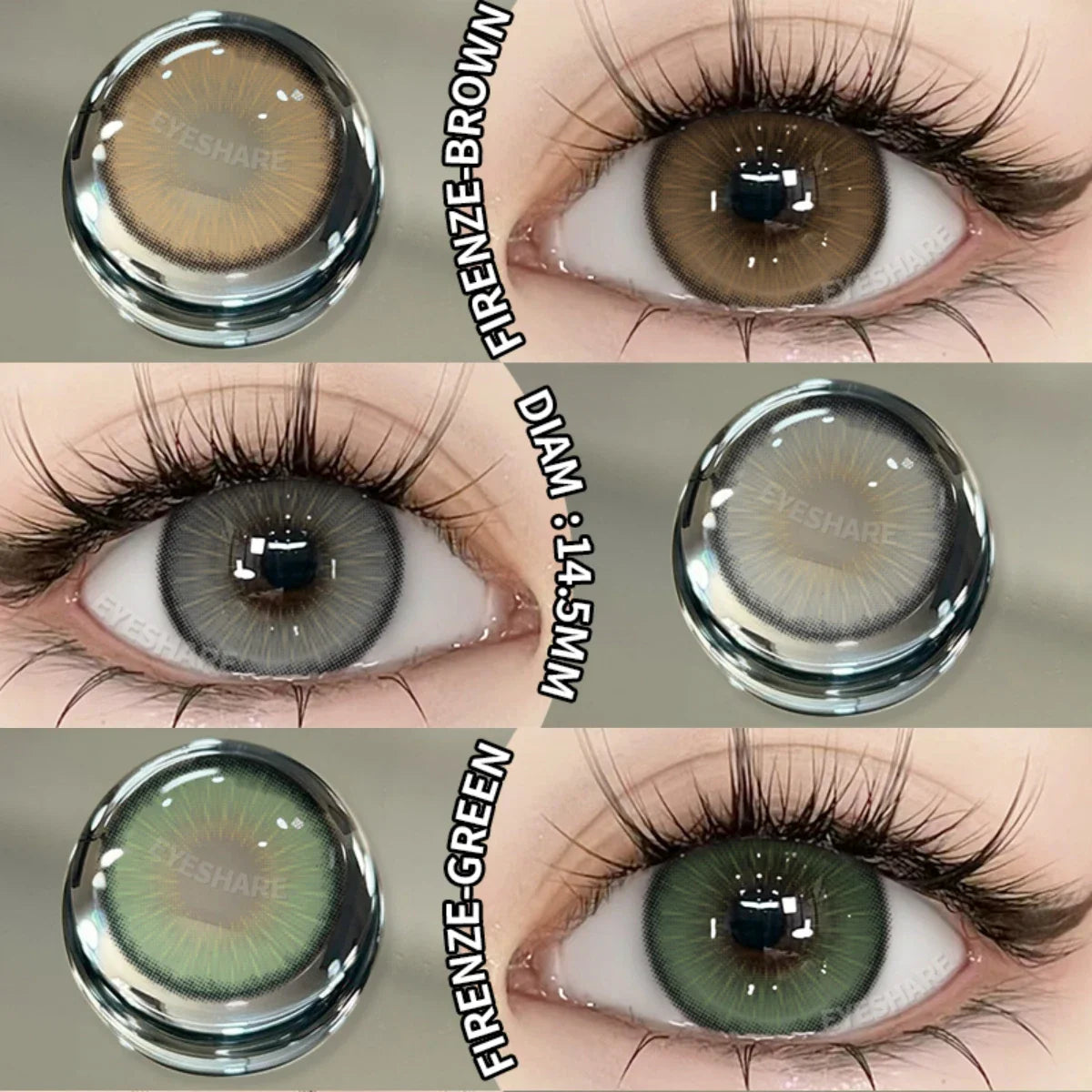 Aichashi New Fashion Color Contact Lenses Natural Brown Contact Blue Lenses Gray Pupils Cosmetic Colored Lens Green Eye Lenses