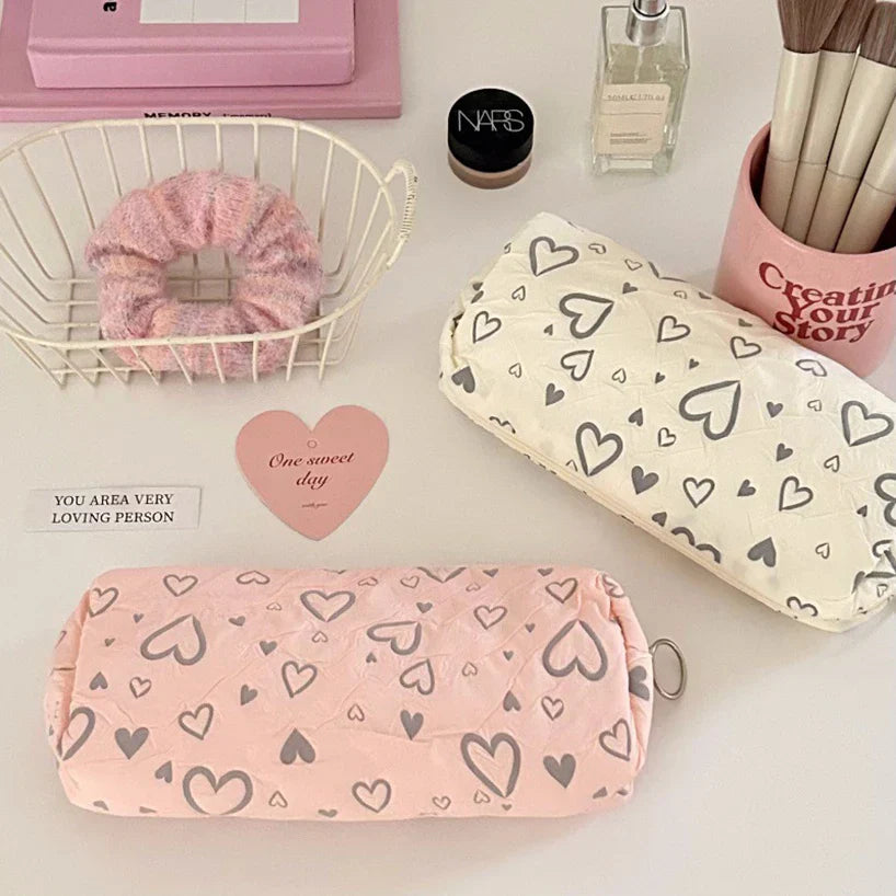 Aichashi BACK TO SCHOOL Love Pencil Case School Supplies Pencilcase Estuche Escolar Soft Trousse Scolaire Large Capacity Pen Case Kalemlik Pencil Pouch