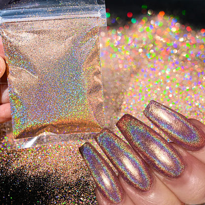 1Box Unicorn Holographic Nail Powder Silver Glitter Metallic Rub Dust Mirror Pigment Extra Fine Shiny Chrome For DIY Manicure*Y*