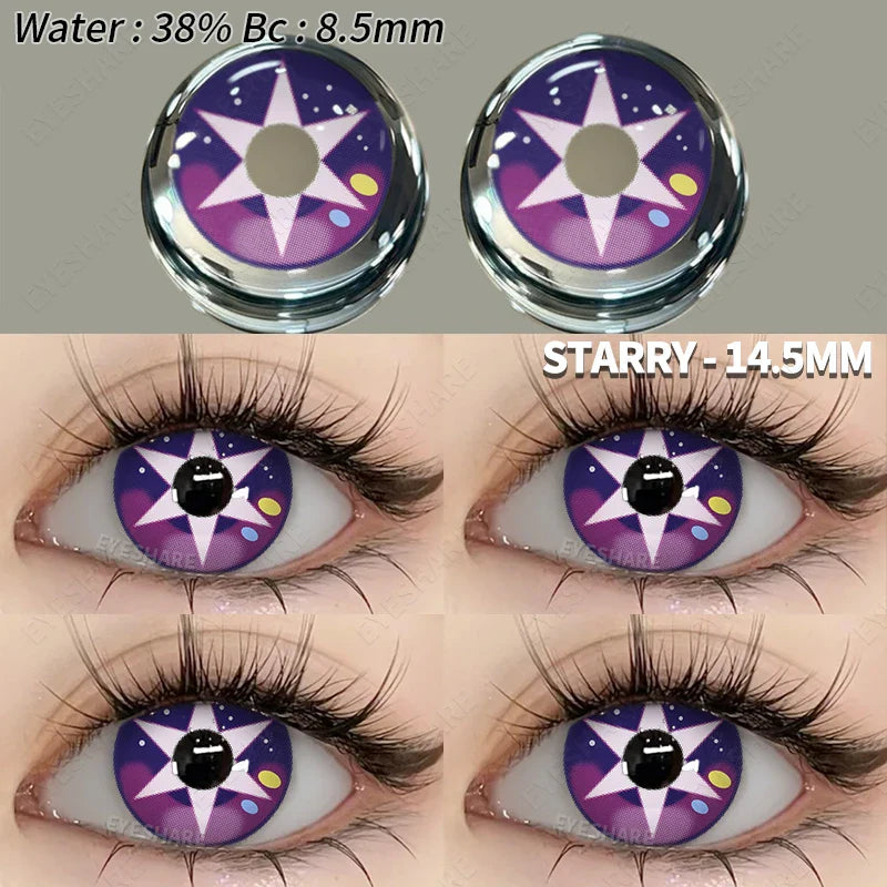 Aichashi Halloween Color Contact Lenses 1pair Cute Anime Cosplay Contact Lenses Blue Eyes Contact Lenses Yellow Colored Contacts