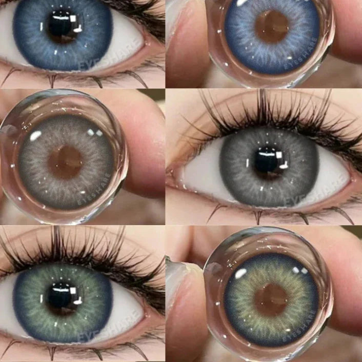 Aichashi 1pair Natural Color Contact Lenses for Eyes Gray Pupils Lens Blue Lenses Beautiful Pupil Yearly Makeup Green Eye Lenses