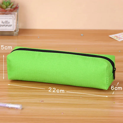 Aichashi BACK TO SCHOOL Solid Color Pencil Case Simple Pencil Bags For Student New Stationery School Supplies Kids Gift Zipper Big Cosmetic Bag