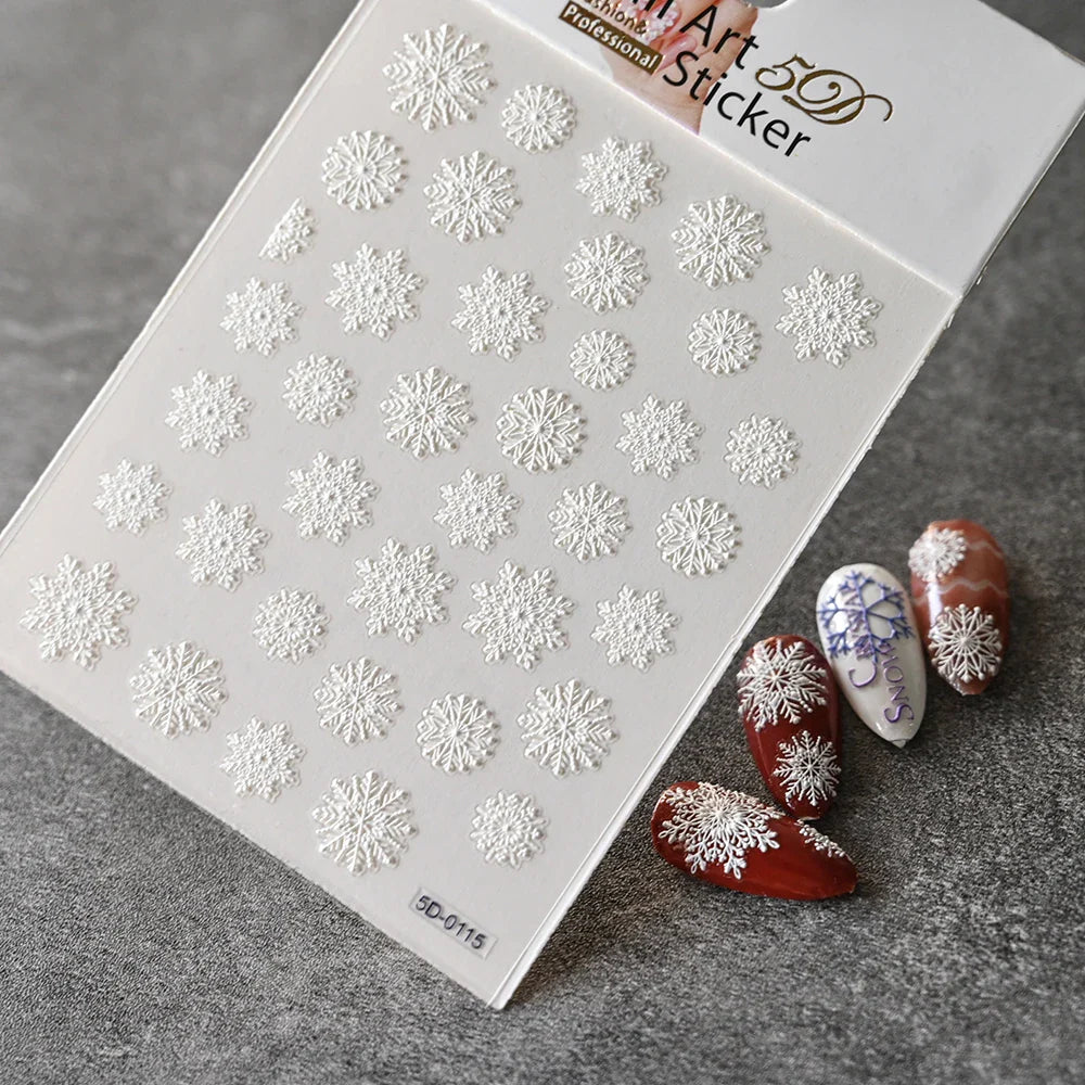 1PC 5D Macaron Flower/Fruit Nail Charms Sticker Embossed Bear/Rabbit/Letter Nails Slider Decals Summer Adhesive Manicure Decor&Y