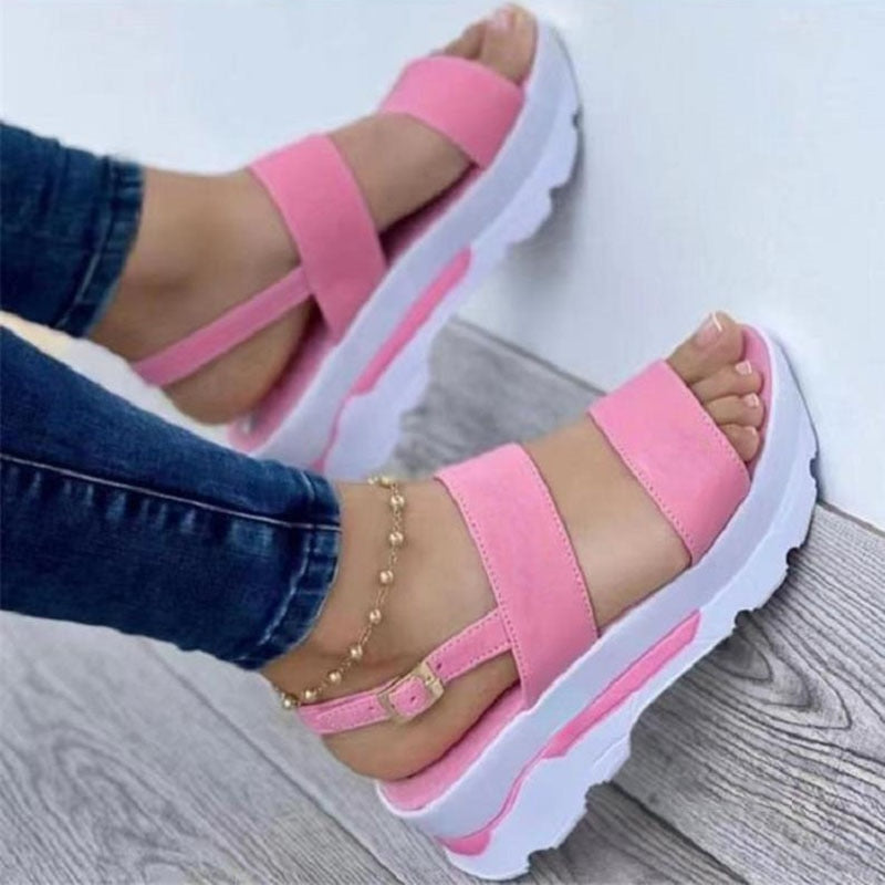 Aichashi Fashion Wedge Female Platform Buckle Strap Street Summer Outdoor Shoes Punk Beach Wedges Women Sandals Sandalias De Mujer