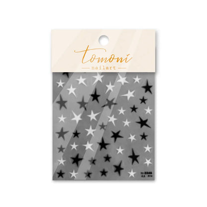 1 Sheet 5D Realistic Black White Laser Silver Gold Meteor Stars Adhesive Nail Art Stickers Decals Manicure Charms Accessories