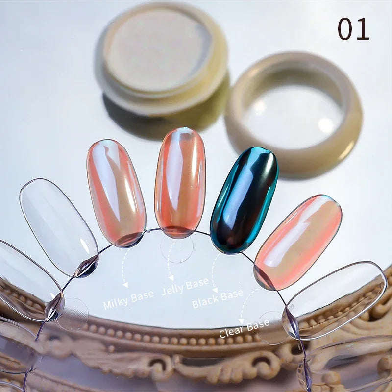 1Box Nail Mirror Glitter Powder Laser Holographic Powder Metal Effect Nail Glitter Gold Nail Art UV Gel Polish Chrome Sheet