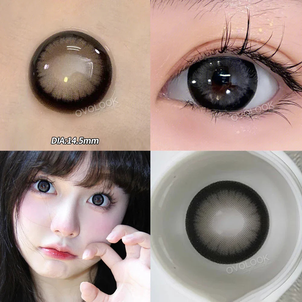 aichashi - 2PCS Beauty Brown Color Contact Lenses for Eyes Myopia Eye Color Lenses with Diopters Natural Pupils Mystical Blue Lens