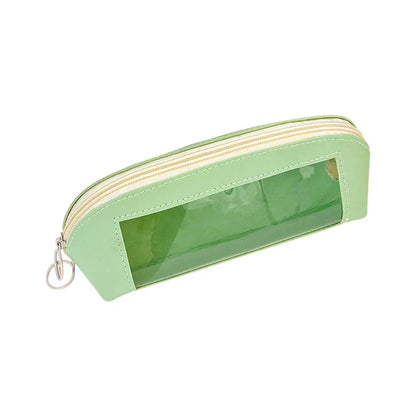 Aichashi BACK TO SCHOOL Pencil Case Transparent School Supplies Pencil Cases Estuches Escolares PU Leather Piornik Stationery Trousse Pencil Pouch