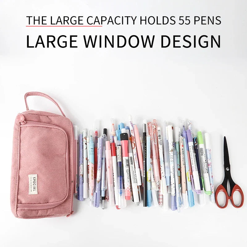 Aichashi BACK TO SCHOOL Multi Layer Large Capacity Pencil Case Pen Storage Supplies Pen Box Kawaii Cute Pencil Cases Bags Stationary School Supplies