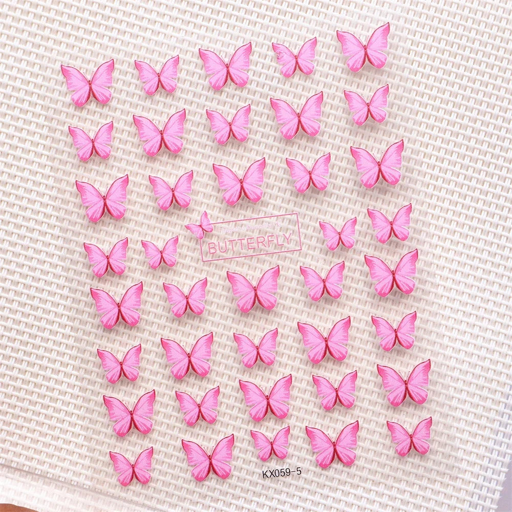 Aichashi 1pcs 5D Relief Kawaii Lace Series Nail Art Stickers Pink Bow Heart Nail Decoration Decals Self-Adhesive Manicure Accessories DIY