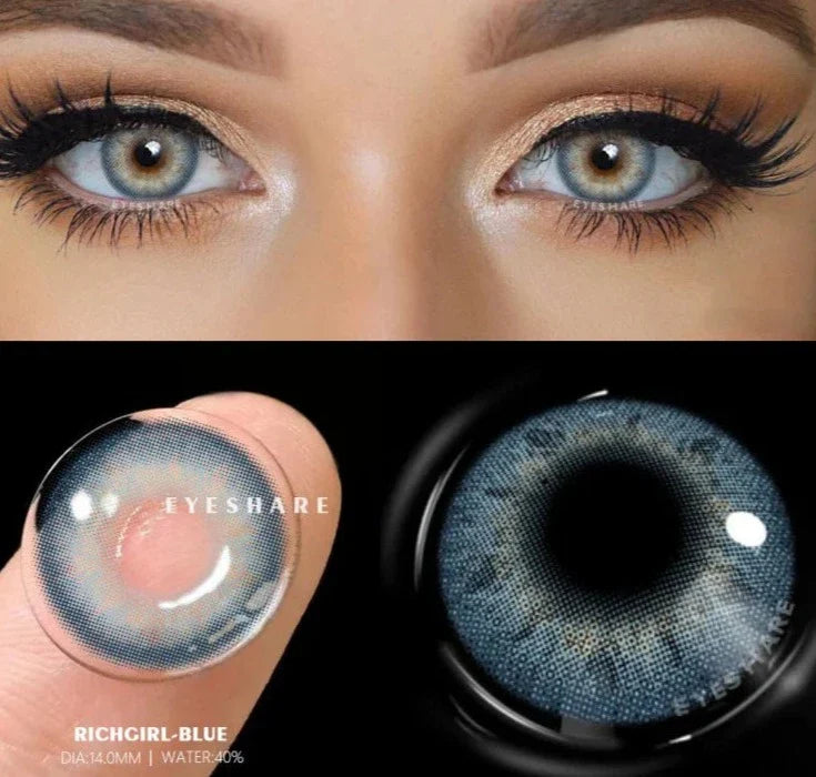 Aichashi 1 Pair Color Contact Lenses For Eyes Pattaya Natural Yearly Use Lenses Blue Multicolored Contact Lens Beauty Pupils