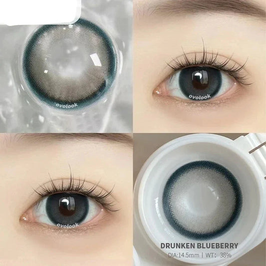 aichashi -1 Pair Yearly Use Blue Natural Contact Lenses for Eyes Beauty Color Spectacle Lens Comestic Pupil Color Lens Eyes 14.5mm