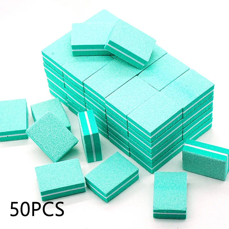 50Pc Professional Mini Nail Art buffer 100/180 Sandpaper Manicure Care File Sanding Polishing Nails File Grinding Equipment Tool