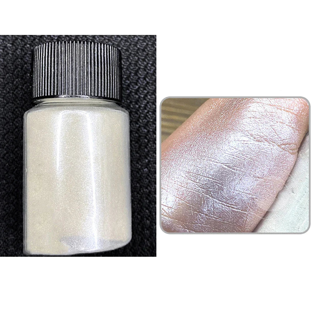 Aichashi 10g/Bottle Pearls White Nail Pigment Glitter Aurora Nail Powder Purple Chrome Glitter Pigment Dust UV Manicure Dip Powder