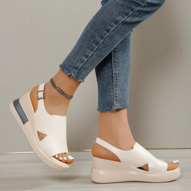 Aichashi Designs New Summer Wedge Platform Sandals Fashion Retro Roman Beach Shoes Ladies Casual Open Toe Soft and Comfortable