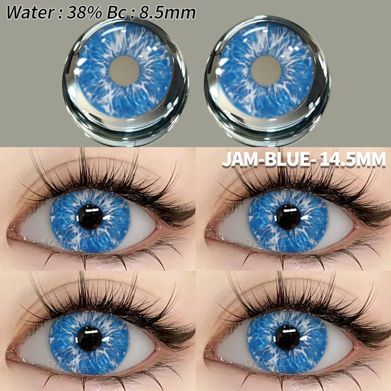 Aichashi Halloween Color Contact Lenses 1pair Cute Anime Cosplay Contact Lenses Blue Eyes Contact Lenses Yellow Colored Contacts