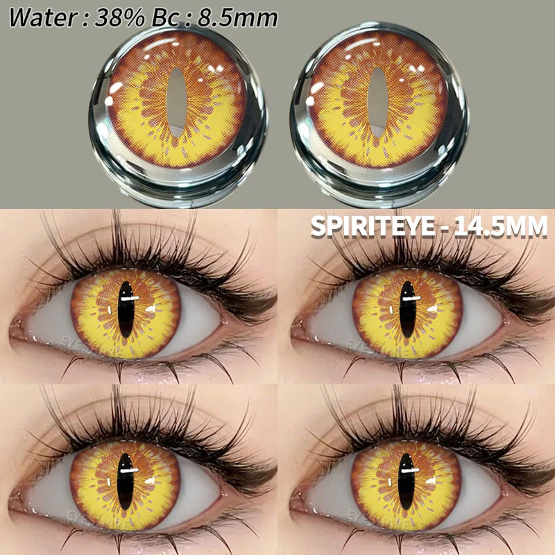 Aichashi Halloween Color Contact Lenses 1pair Cute Anime Cosplay Contact Lenses Blue Eyes Contact Lenses Yellow Colored Contacts